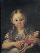 unknow artist Girl with a doll, oil painting picture wholesale